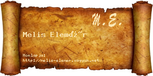 Melis Elemér névjegykártya