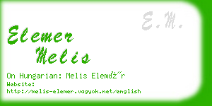 elemer melis business card